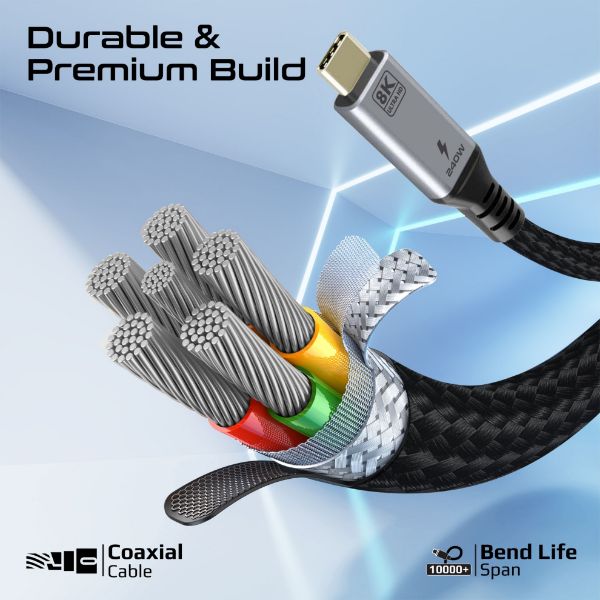 Picture of 1.2M High-Speed 80Gbps USB4 Cable with 240W PD, 8K@60Hz, Supports Thunderbolt 5