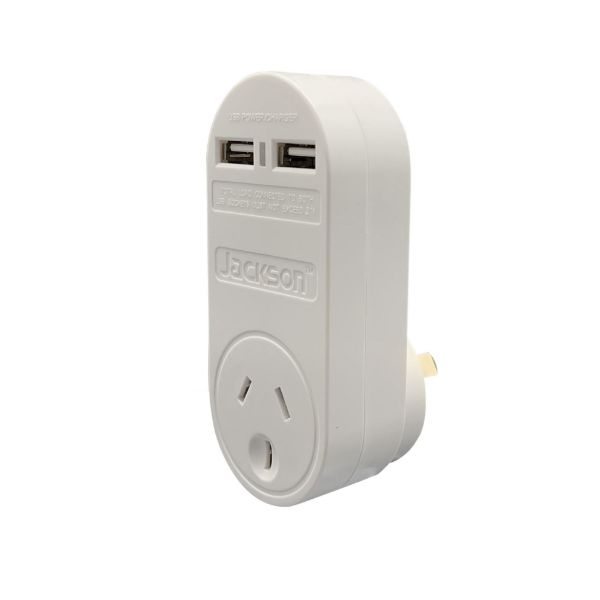 Picture of Single Plug USB Wall Charger 2x USB Charging Outlets 2.1A Total
