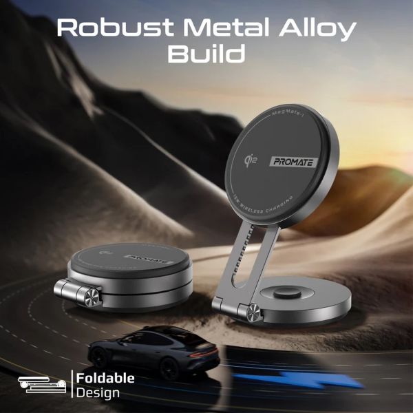 Picture of 15W Qi2 Extending Magnetic Wireless Charging Mount. 360 Rotatable Extend & Fold