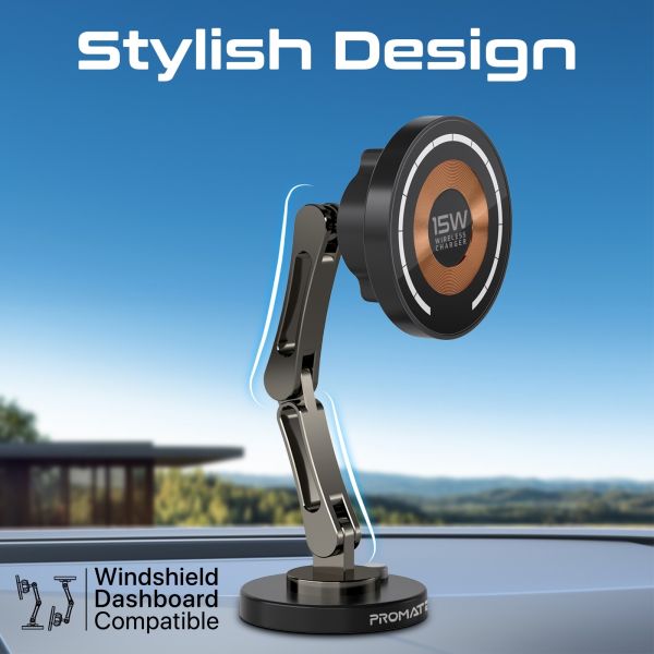 Picture of SecureGrip 360 Cradleless 15W Qi Magnetic Wireless in-Ca Phone Charger & Holder. Design