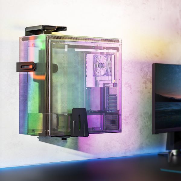 Picture of Multifunctional Under-Desk Wall Adjustable CPU Holder. 360 Swivel Supports up to 30Kg