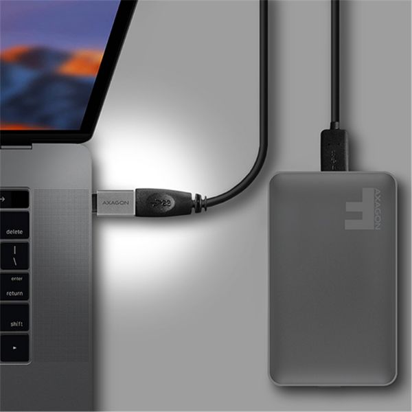 Picture of AXAGON USB-C 3.1 M to USB-A F Adapter. Durable Premium Aluminium Body