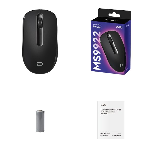 Picture of CUDY 2.4G Wireless Mouse, 3 Keys, 800-1000-1600 DPI 42g Weight.