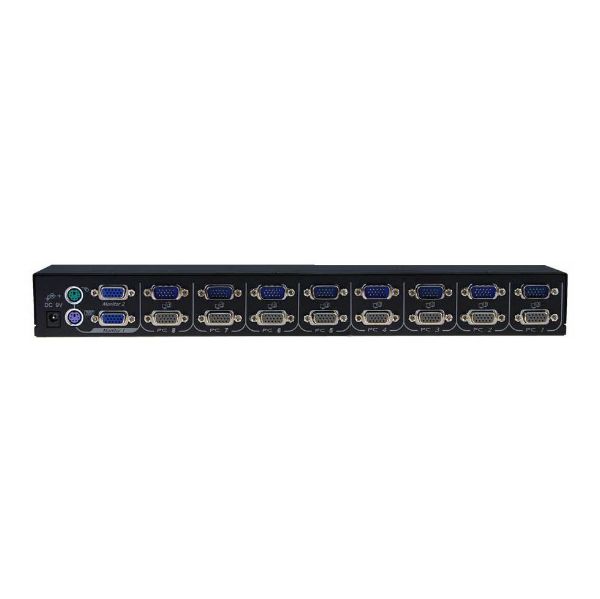Picture of 1-8 USB/PS2 Dual Video (VGA) KVM Switch 8x 18m USB leads incl Black Colour