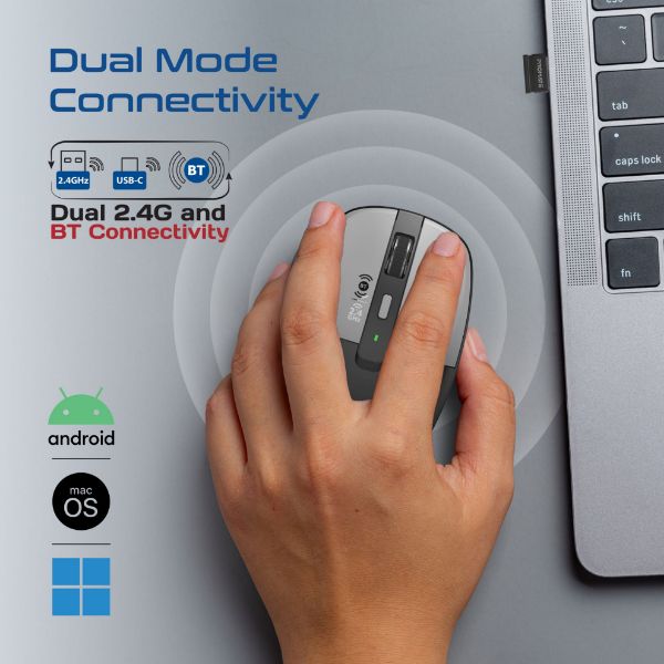 Picture of PROMATE Dual-Mode Wireless Mouse with Rechargeable Battery. 2.4G & BT Connect