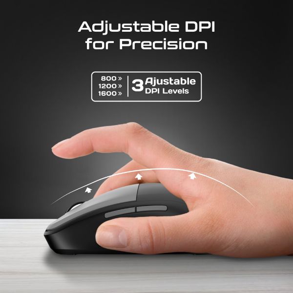 Picture of PROMATE Dual-Mode Wireless Mouse with Rechargeable Battery. 2.4G & BT Connect
