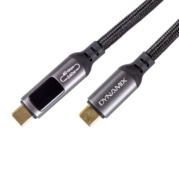 Picture of 1M 240W (5A/48V) USB4 USB-C 40Gbps, LCD Display, Up to 8K@120Hz