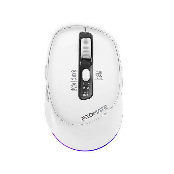 Picture of PROMATE Tri-Connect Wireless Mouse with Rechargeable Battery. 2.4G & BT Connect