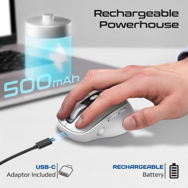 Picture of PROMATE Tri-Connect Wireless Mouse with Rechargeable Battery. 2.4G & BT Connect