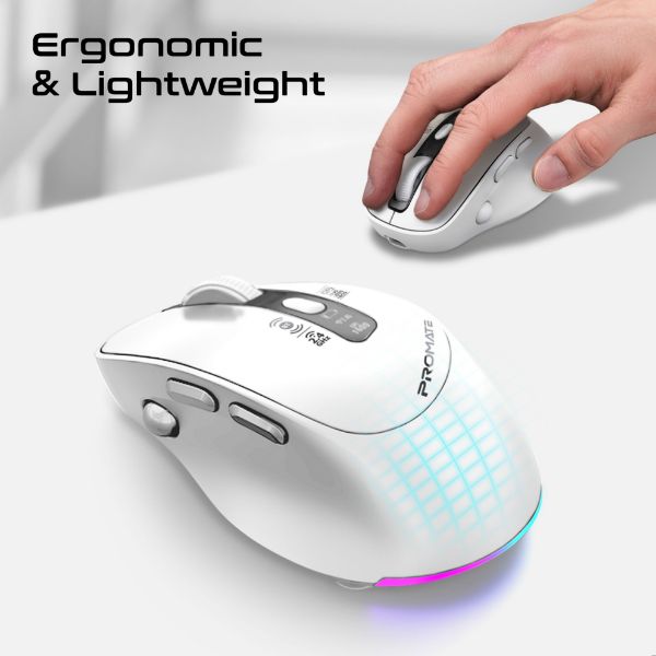 Picture of PROMATE Tri-Connect Wireless Mouse with Rechargeable Battery. 2.4G & BT Connect
