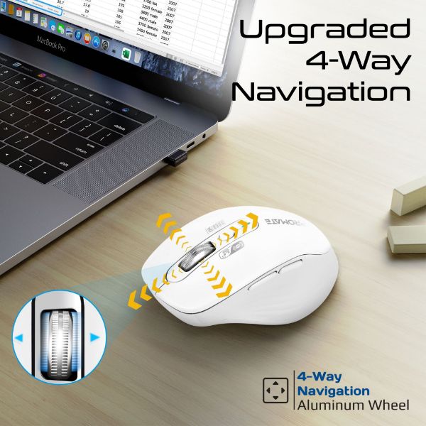 Picture of PROMATE Tri-Connect Wireless Mouse with Rechargeable Battery. 2.4G & BT Connect