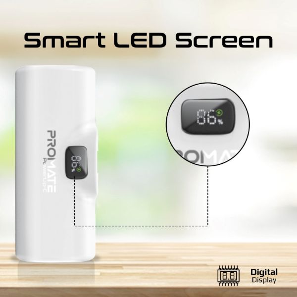 Picture of 5000mAh Ultra Compact 20W Power Bank with Built-in USB-C Foldable Connector. Kick Stand