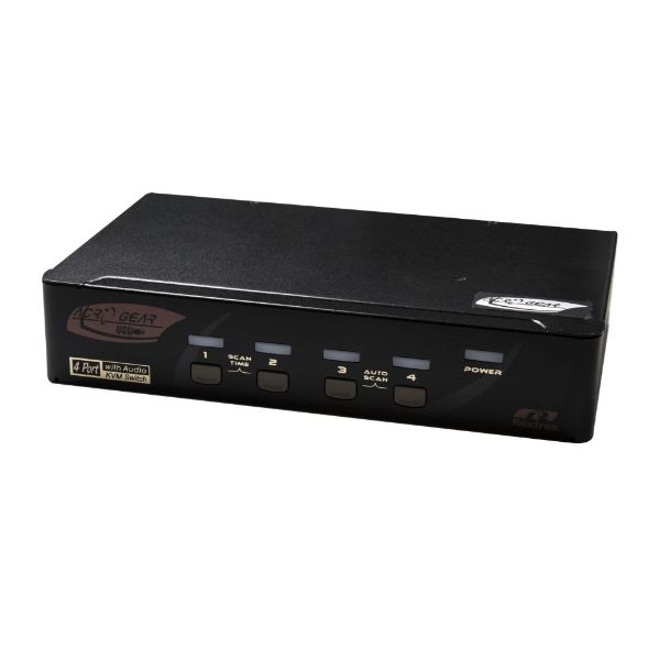 Picture of 1-4 Automatic VGA/USB KVM Share 1x USB Keyboard/Mouse & VGA Video w/ 4x CPU''s. Mic