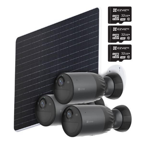 Picture of 8MP 3-Pack XMAS Camera Bundle Includes 1x BC1C-Three + 1x PBC24 Solar Panel + 3x SD Card