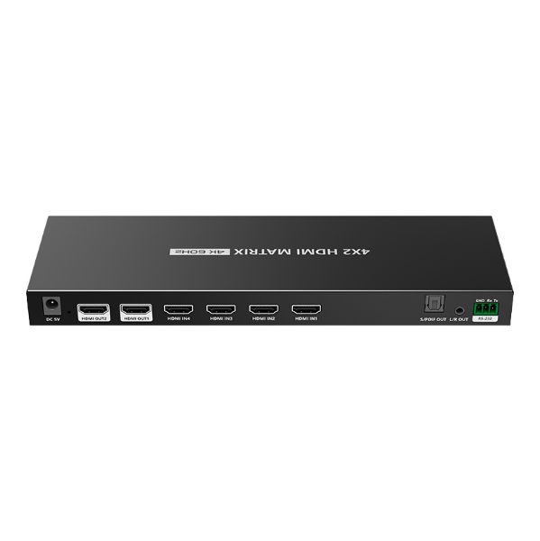 Picture of 4-In-2-out HDMI Matrix Switch Supports 4096x2160@60Hz HDR RSR-232, Remote Control