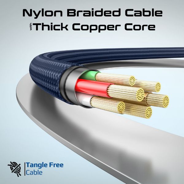 Picture of 1.2m USB-C to USB-C Cable Self Organising Auto Untangle Supports 60W Power Delivery