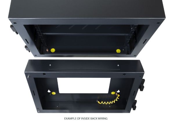 Picture of 9RU Univer Swing Wall Mount Cabinet. Removable Back supplied with Left & Right Hin
