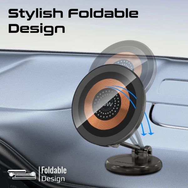 Picture of SecureGrip 360 Cradleless 15W Qi Magnetic Wireless in-Ca Phone Charger & Holder. Design