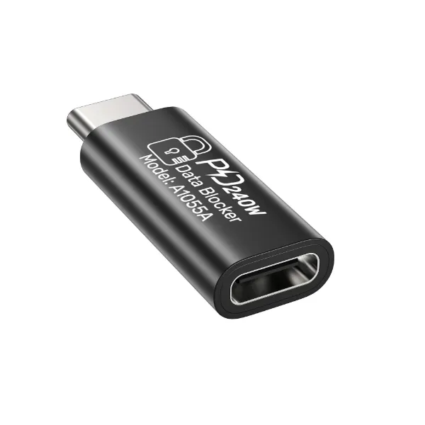 Picture of DataShield USB-C Data Blocker Adapter. Secure Personal Data with safe & stable fast PD240W