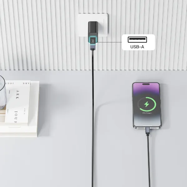 Picture of DataShield USB-A Data Blocker Adapter. Secure Personal Data with safe & stable fast PD240W