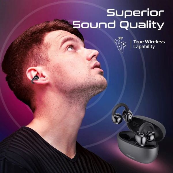 Picture of Open Ear Clip-on Bluetooth Earbuds w Intellitouch Smart Control incl 500mAh Recharging