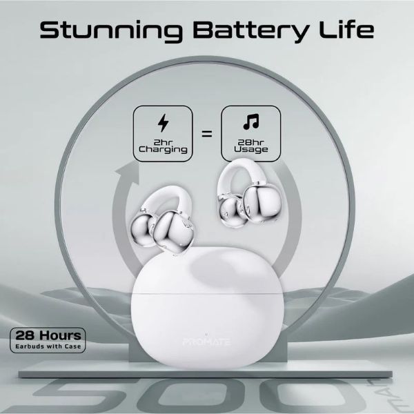 Picture of Open Ear Clip-on Bluetooth Earbuds w Intellitouch Smart Control incl 500mAh Recharging
