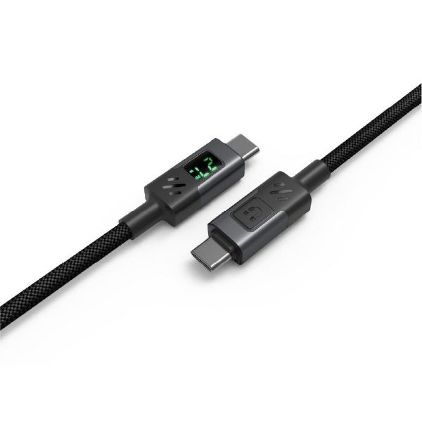 Picture of 3m 60W PD USB-C to USB-C Nylon Braid Cable withLED Disp Supports Mobile/Laptop Chargin