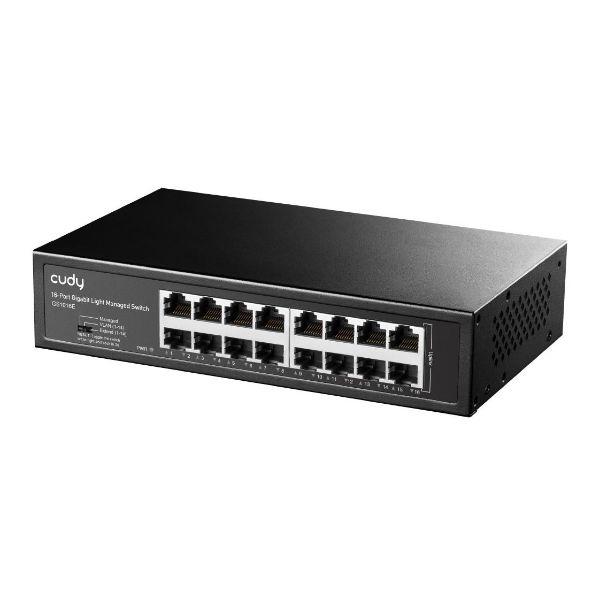 Picture of CUDY 16-Port Gigabit Managed Desktop Switch in Metal Case. 16x 10/100/1000M RJ45 Ports IG