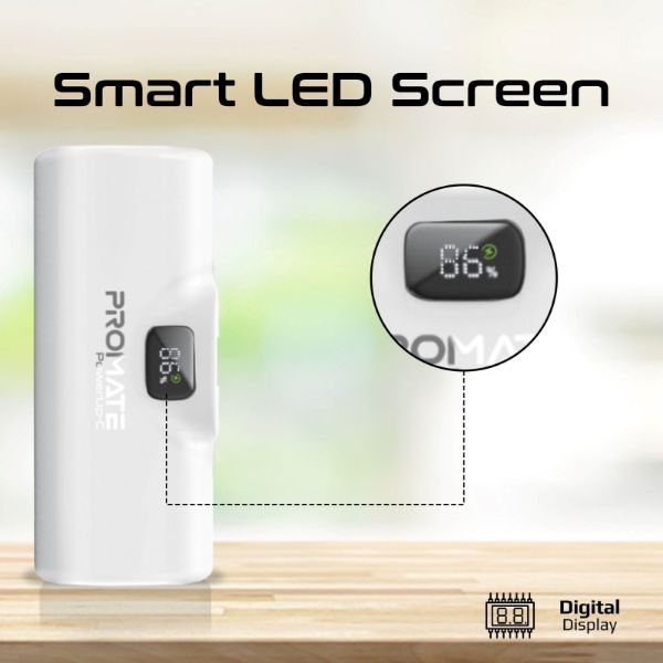 Picture of 5000mAh Ultra Compact 20W Power Bank with Built-in USB-C Foldable Connector. Kick Stand