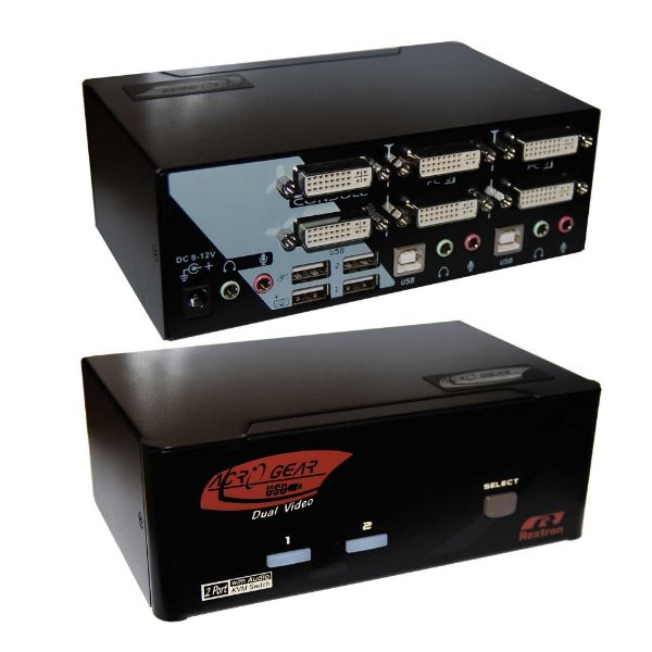 Picture of 2 Port Dual-View DVI/USB KVM Switch w/ Audio Colour