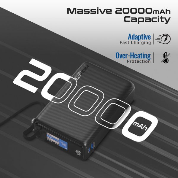 Picture of 20000mAh Ultra Compact 35W SuperSpeed Power Bank with Built-in USB-C Cable