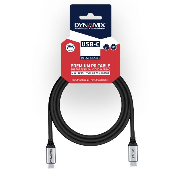 Picture of DYNAMIX 1.5m Premium USB 3.2 Gen 2 USB-C Cable - 240W PD Full Featured Data and Video