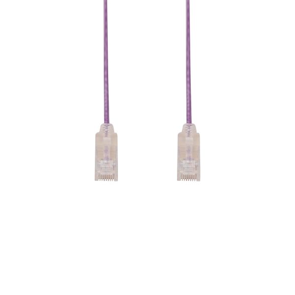 Picture of 0.15m Cat6A 10G Purple UTP Patch Lead 30AWG 8023af Unshielded Plug.