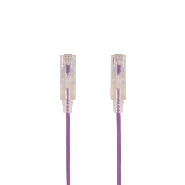 Picture of 0.15m Cat6A 10G Purple UTP Patch Lead 30AWG 8023af Unshielded Plug.