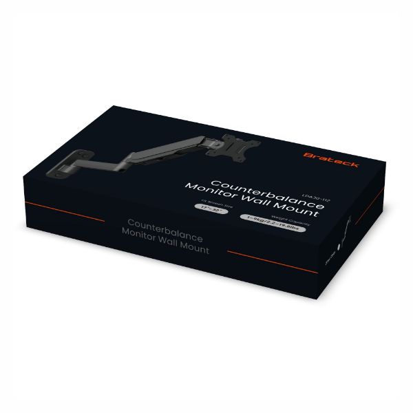 Picture of 17''-32'' Single Screen Wall Mounted Gas Spring Monitor Arm Max load: 9kgs. VESA 75x75 &