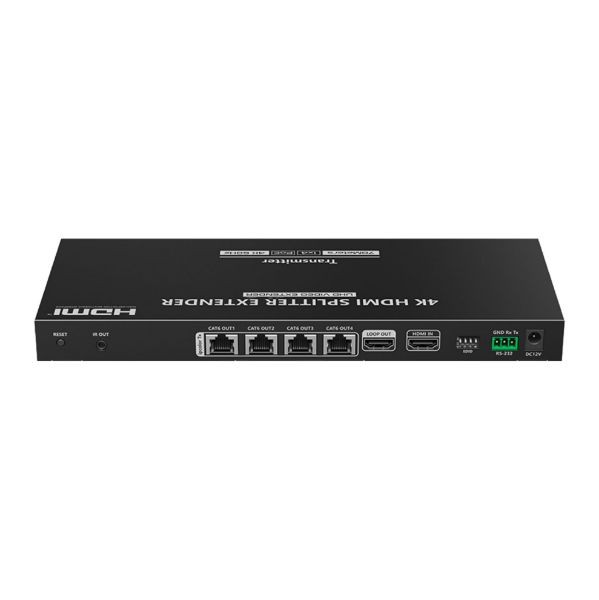 Picture of 1-In-4-Out 4K@60Hz HDMI Extender. 1x HDMI 4x RJ45 out PoC. Compatible CAT6 & above