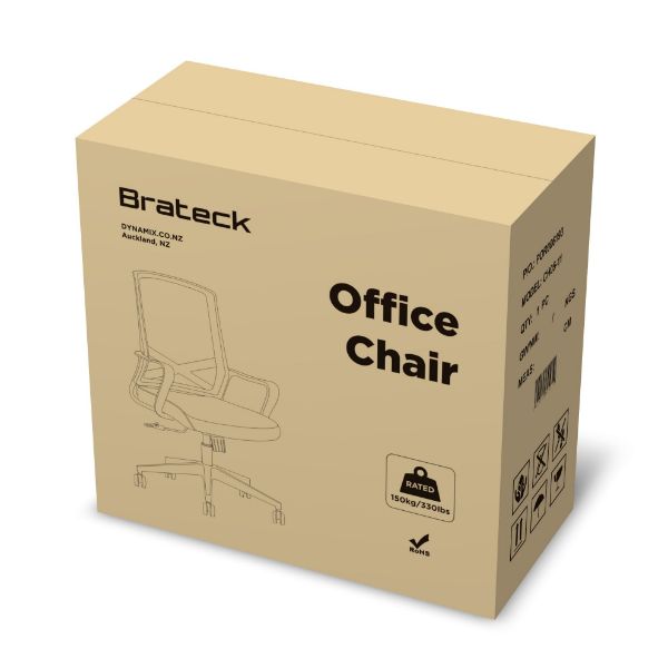 Picture of Office Chair. Ergonomic w/ Breathable Mesh Back Pneumatic Seat-Height Adjust