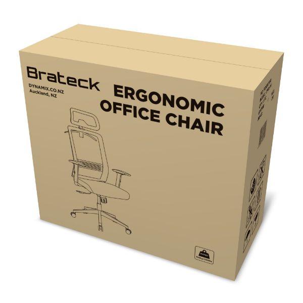 Picture of Office Chair w/ Headrest. Ergonomic & Breathable Mesh Pneumatic Seat-Height Adjust