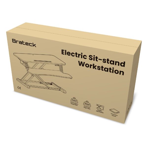 Picture of Electric Scissor Lift Desktop Sit-Stand Workstation w/ Keyboard Tray Deck