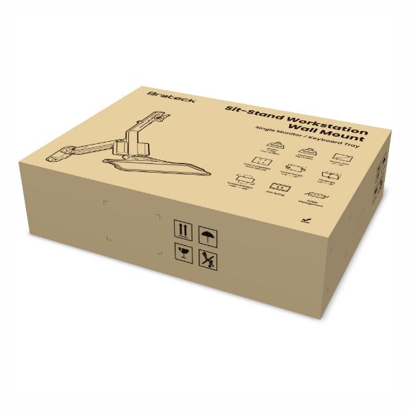 Picture of 4.6 x 200mm 316L Stainless Monitor Gas Spring Sit-Stand Workstation. Folding Keyboard