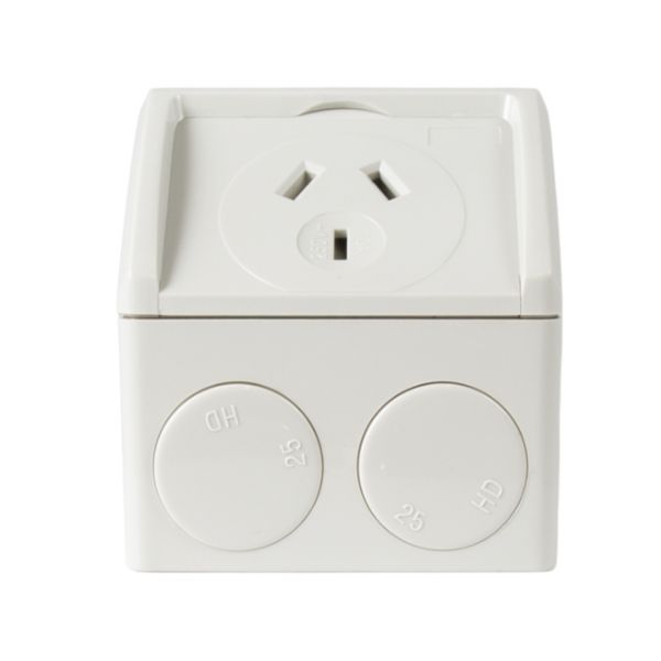 Picture of Weatherproof Single IP53 Outlet. Grey Heavy Duty 10A