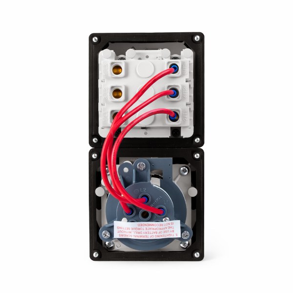 Picture of Switched Outlet 5 Pin 10A Round IP66 Stainless Steel cover fastening