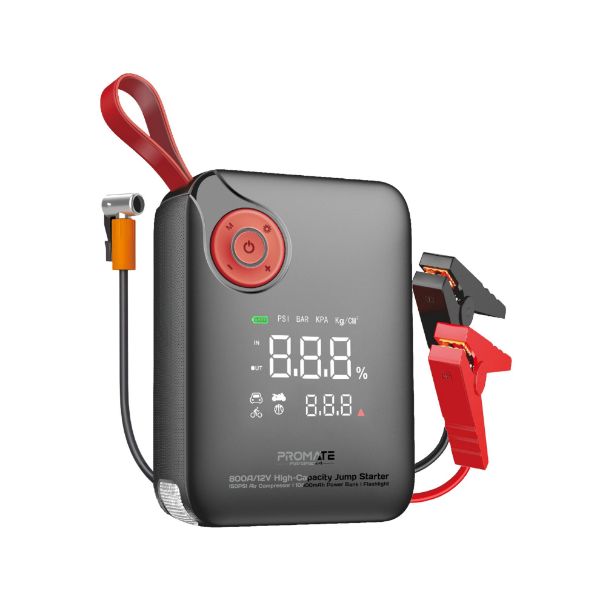 Picture of 800A/12V High-Cap Jump Starter 150PSI Air Compressor 10000mAh Power Bank, 210lm LED Torch