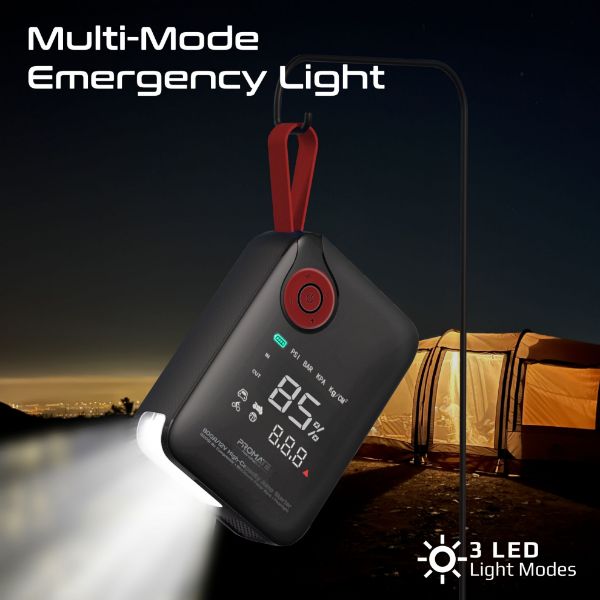 Picture of 800A/12V High-Cap Jump Starter 150PSI Air Compressor 10000mAh Power Bank, 210lm LED Torch