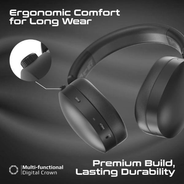 Picture of HD Hybrid ANC Headphones with Triple Connectivity, 100Hrs Playtime, Flip Microphone