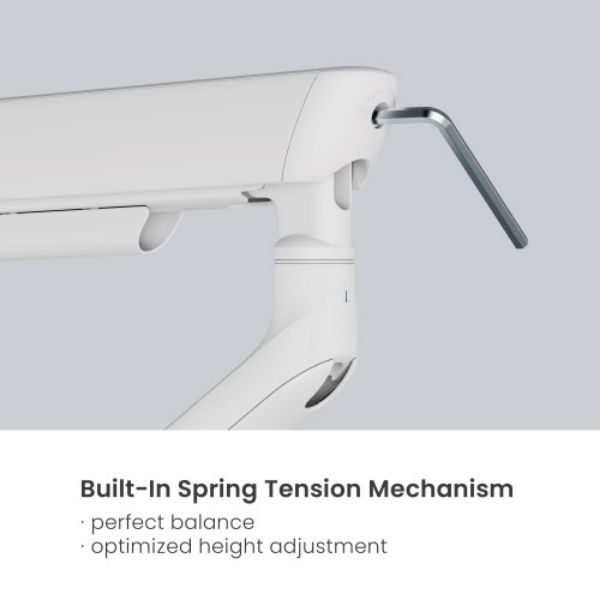 Picture of 17"-35" Elite Dual Screen Mechanical Spring Monitor Arm. Max Load 2x 11Kgs, White