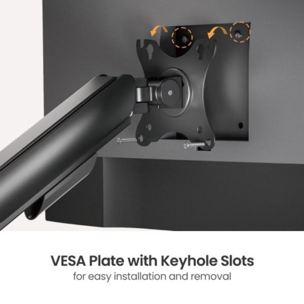 Picture of 17"-32" Dual Monitor Mechanical Spring Monitor Arm. Max Load 2x 9Kgs, Black