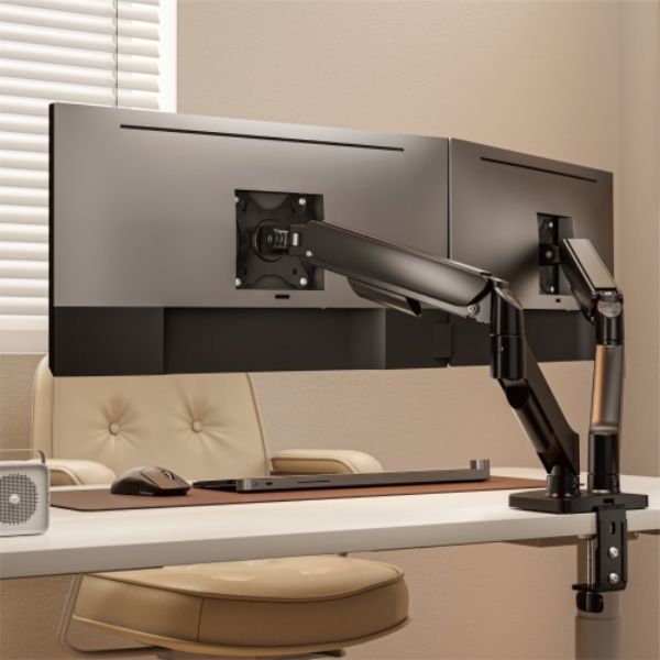 Picture of 17"-32" Dual Monitor Mechanical Spring Monitor Arm. Max Load 2x 9Kgs, Black