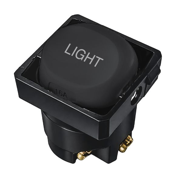 Picture of Sleek 16A 2-Way Labelled LIGHT Mech. Suits Tradesave Plates. Flame Resistant. Matt Black