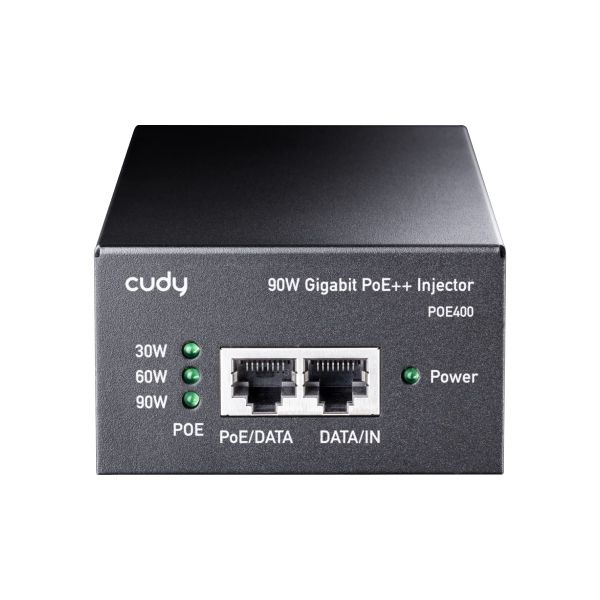 Picture of 90W Gigabit PoE+ Injector 100m Transmission, Power LED, 802.3at/af.